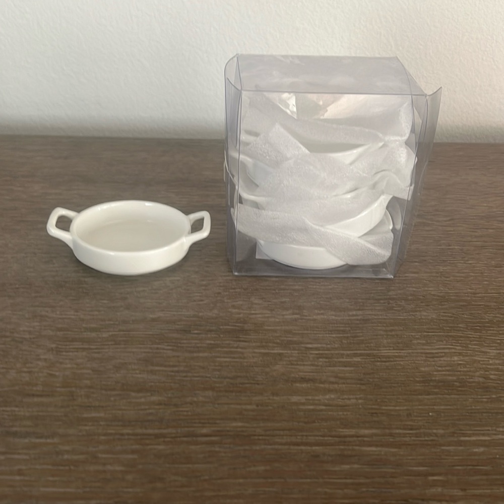 Mini porcelain oval baking dish set 6
